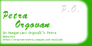 petra orgovan business card